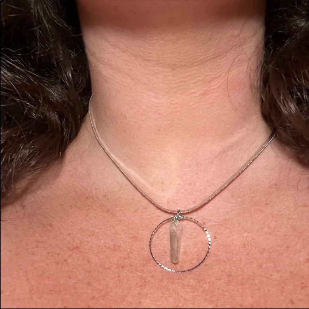❤️‍🔥BOGO FREE handmade herringbone crystal circle pendent necklace boho jewel